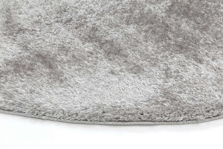 Puffy Soft Shaggy Round Rug Grey