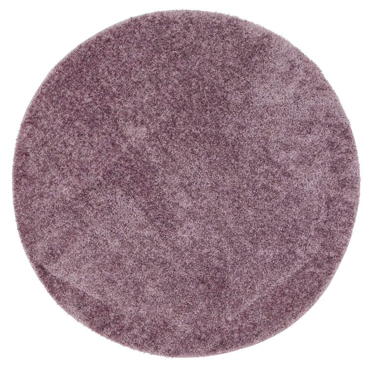 Puffy Soft Shaggy Round Rug Lilac Purple