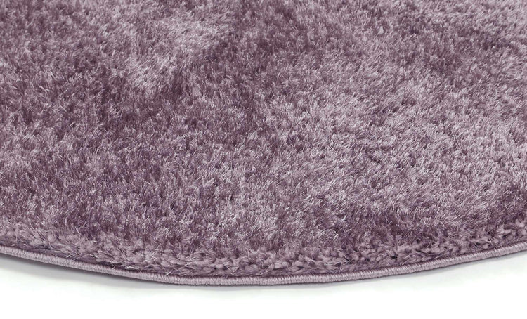 Puffy Soft Shaggy Round Rug Lilac Purple