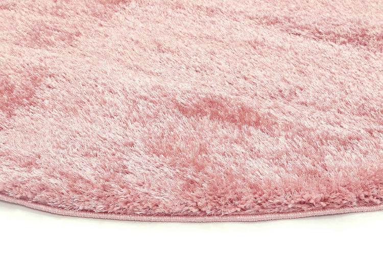 Puffy Soft Shaggy Round Rug Pink