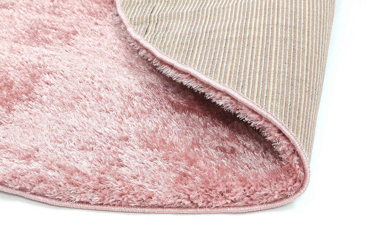 Puffy Soft Shaggy Round Rug Pink