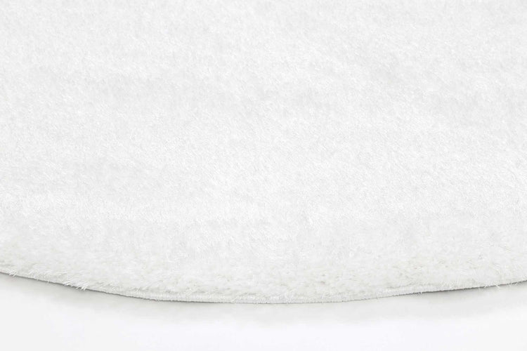 Puffy Soft Shaggy Round Rug White
