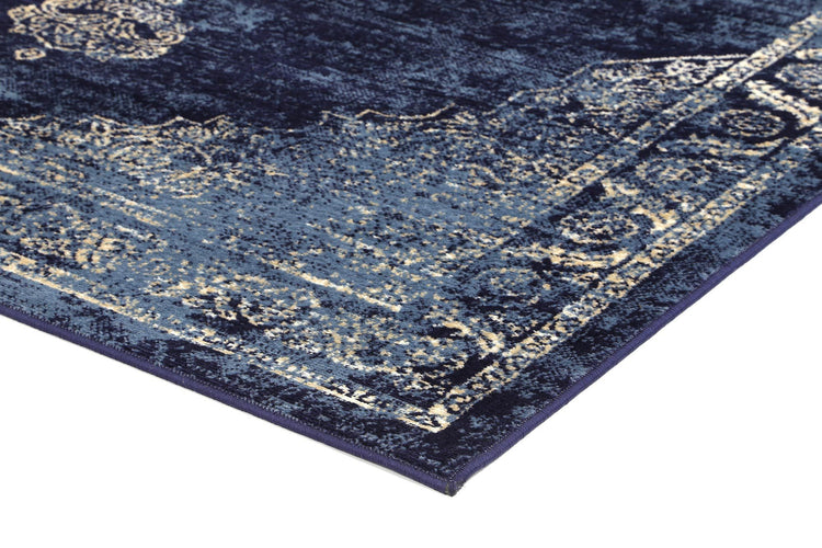 Arya Navy Blue Distress Rug