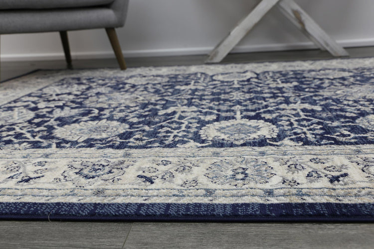 Arya Navy Blue Traditional Rug