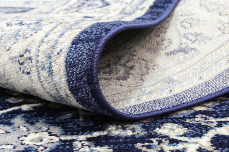 Arya Navy Blue Traditional Rug