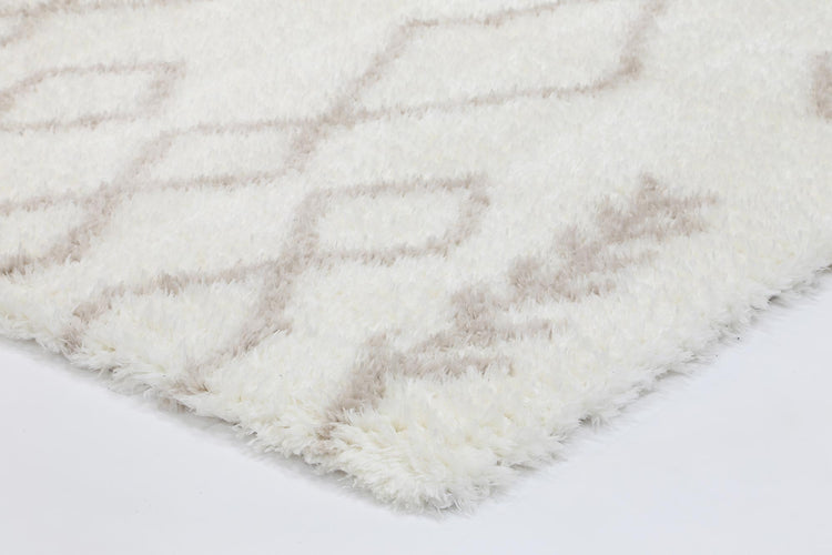 Moroccan Cream and Beige Tribal Rug
