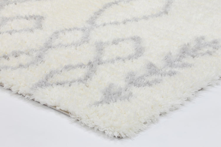 Moroccan Cream and Silver Tribal Rug