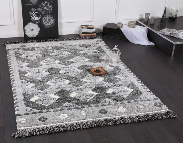 Mono Tribal Carved Lines Cream Anthracite