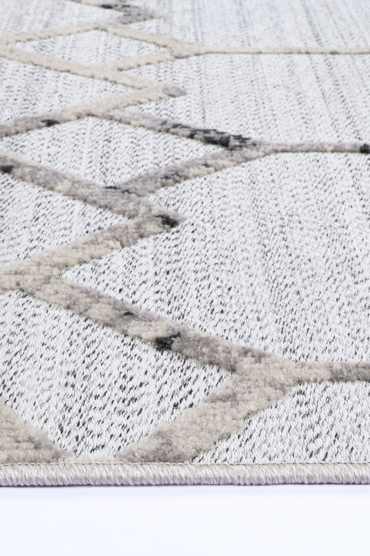 Nefeli Cream Grey Diamond Rug