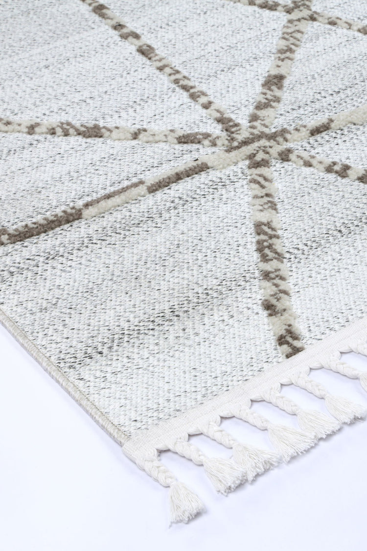 Nefeli Cream Beige Geometric Rug
