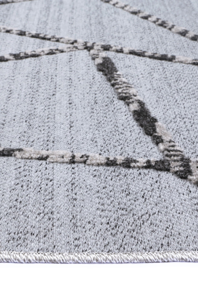Nefeli Grey Anthrasite Geometric Rug