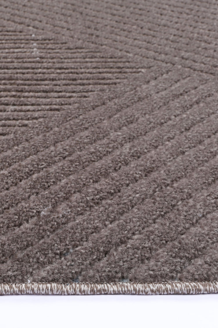Nefeli Cream Brown Geometric Striped Rug