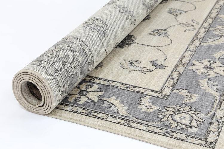 Arya Cream Grey Oriental Rug