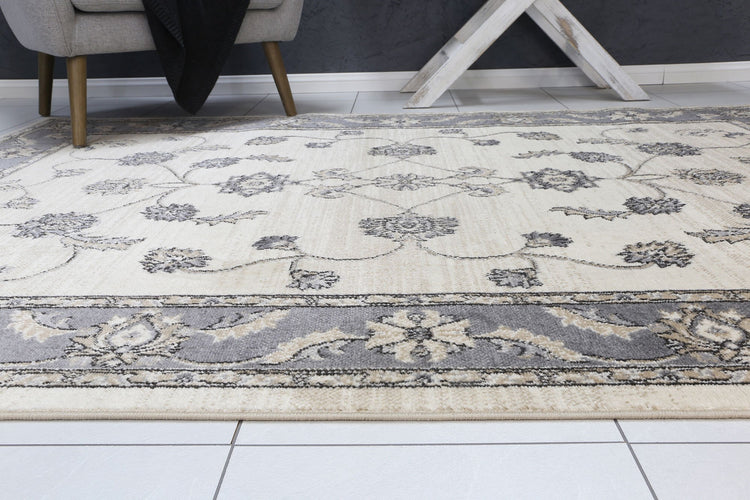 Arya Cream Grey Oriental Rug