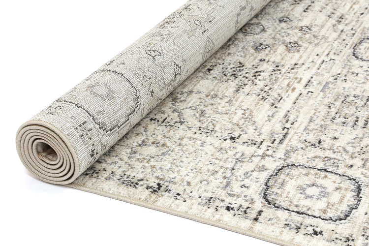 Arya Cream Grey Contemporary Rug