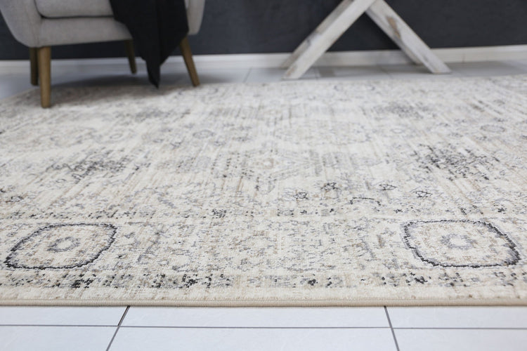 Arya Cream Grey Contemporary Rug