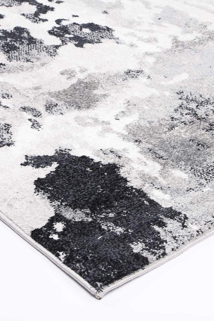Ermina Modern Abstract Grey Black Rug