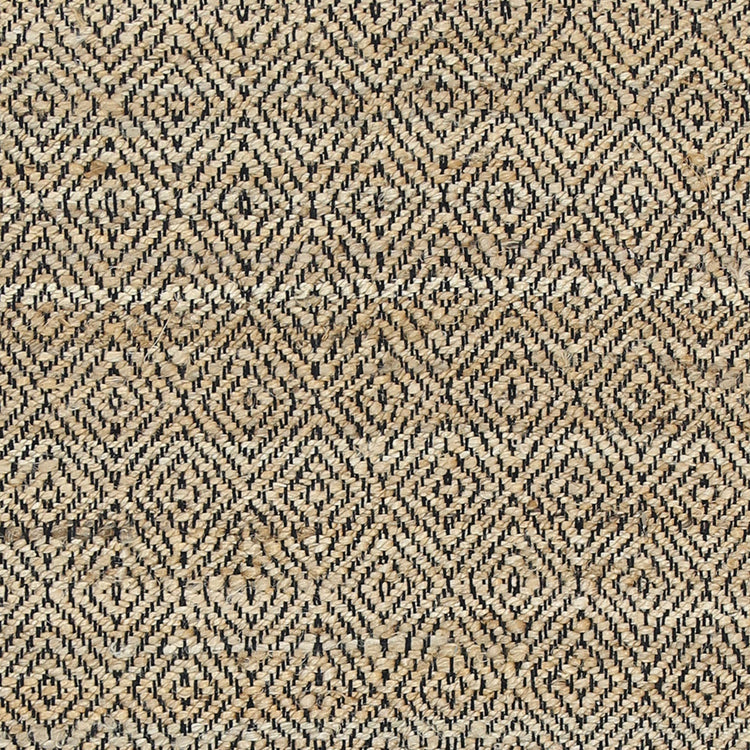 Oslo Black Jute Diamonds Flat Weave Rug