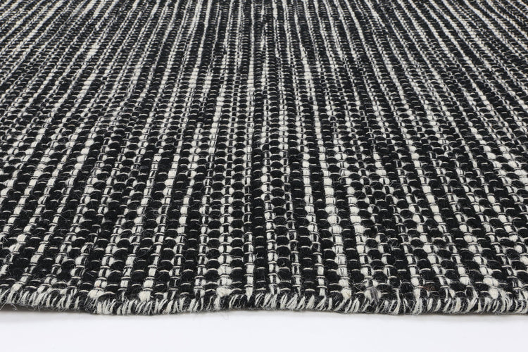 Scandi Black White Reversible Wool Rug
