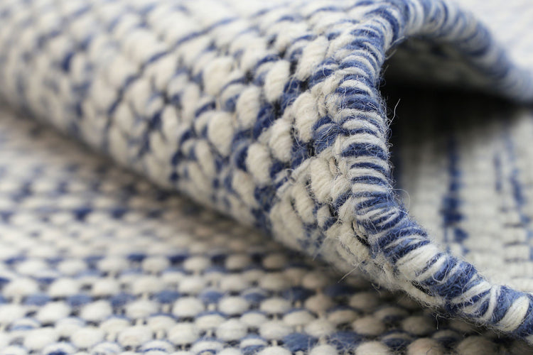 Scandi Blue Reversible Wool Rug