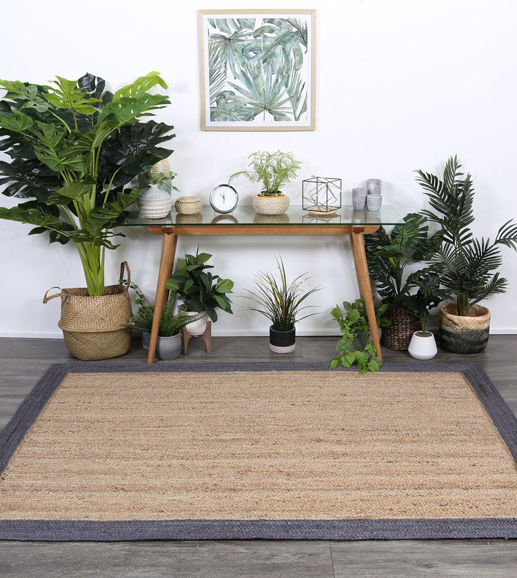 Hampton Grey Border Jute Rug