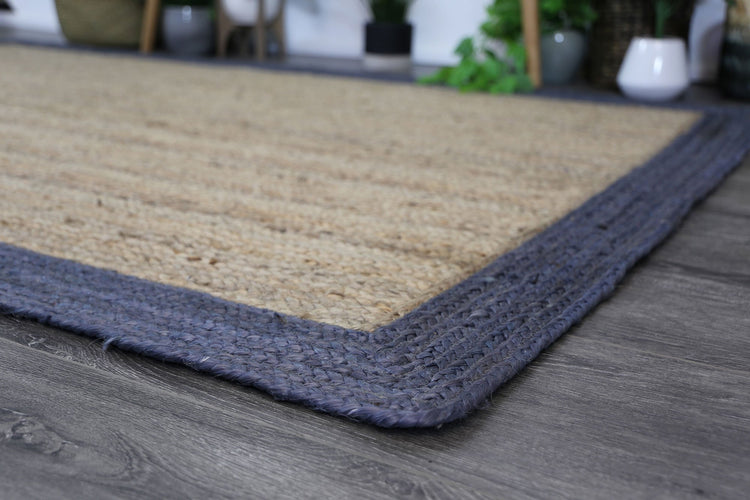 Hampton Grey Border Jute Rug