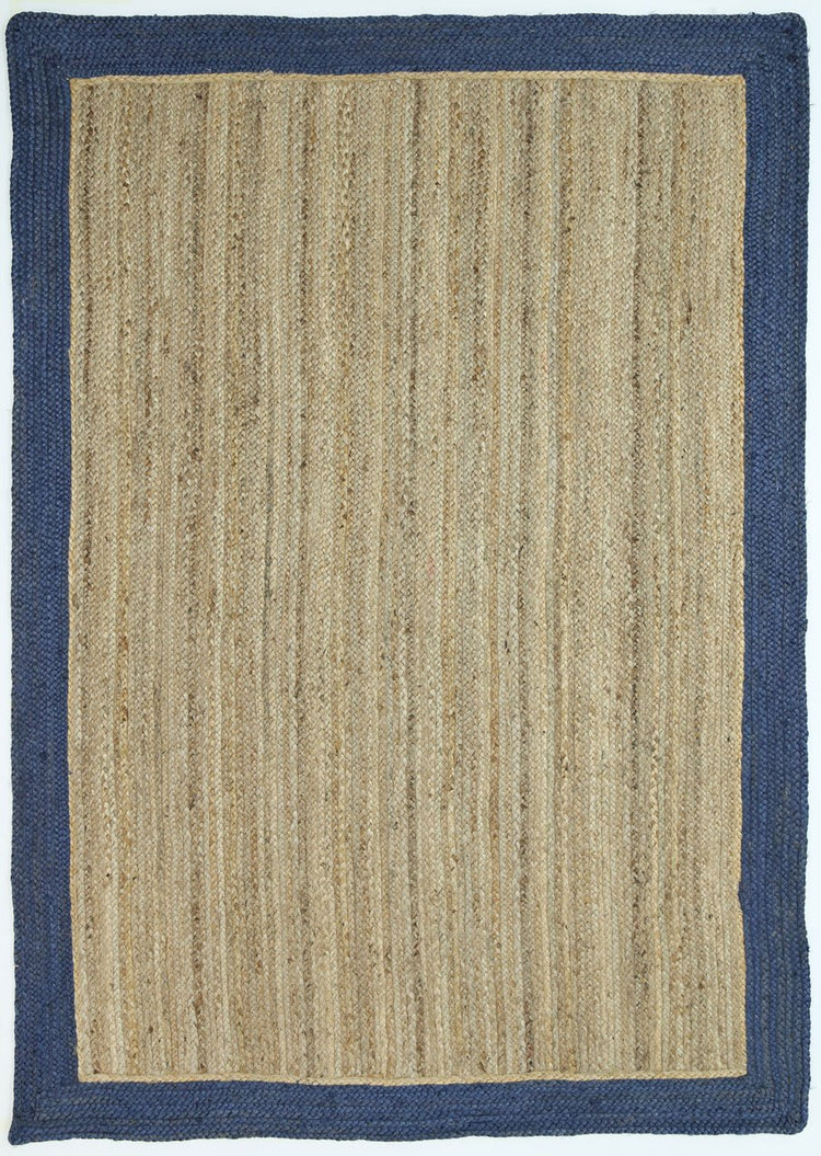 Hampton Navy Blue Border Jute Rug