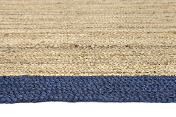 Hampton Navy Blue Border Jute Rug