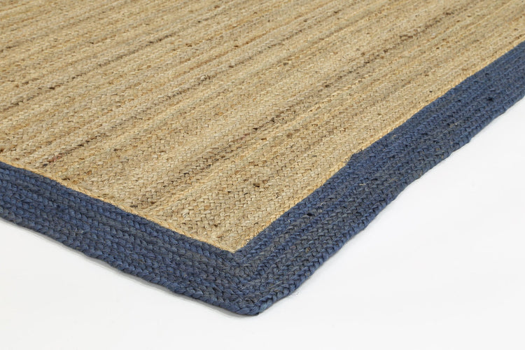 Hampton Navy Blue Border Jute Rug