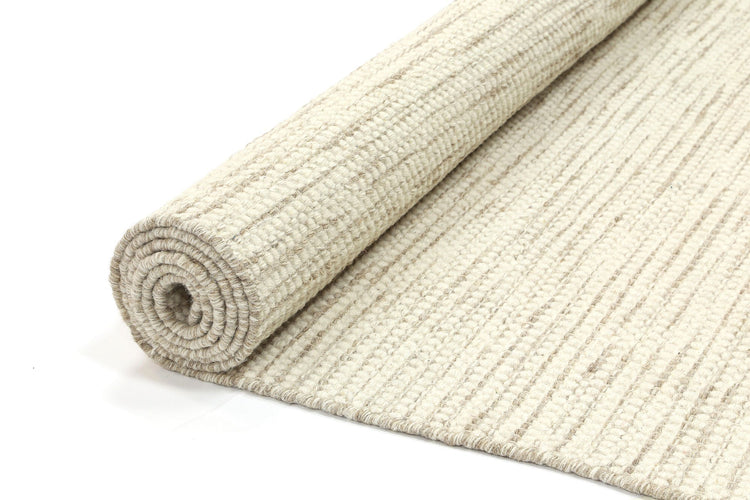 Scandi Beige Brown Reversible Wool Rug