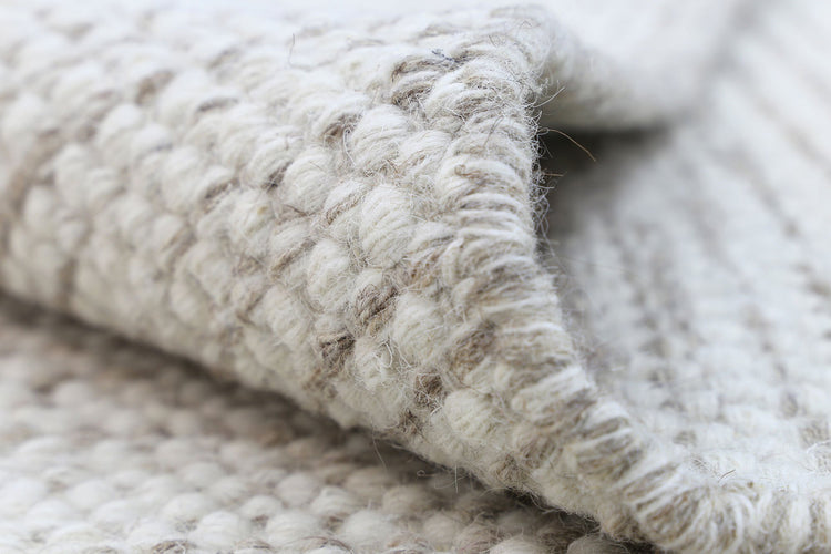 Scandi Beige Brown Reversible Wool Rug