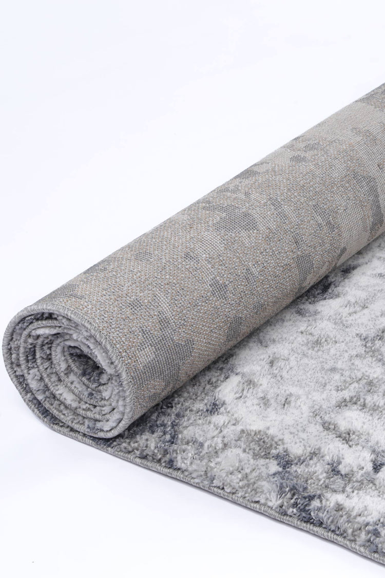 Yuzil Grey White Abstract Rug