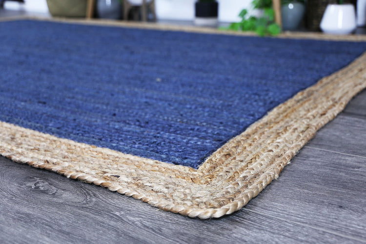 Hampton Navy Blue Centre Jute Rug
