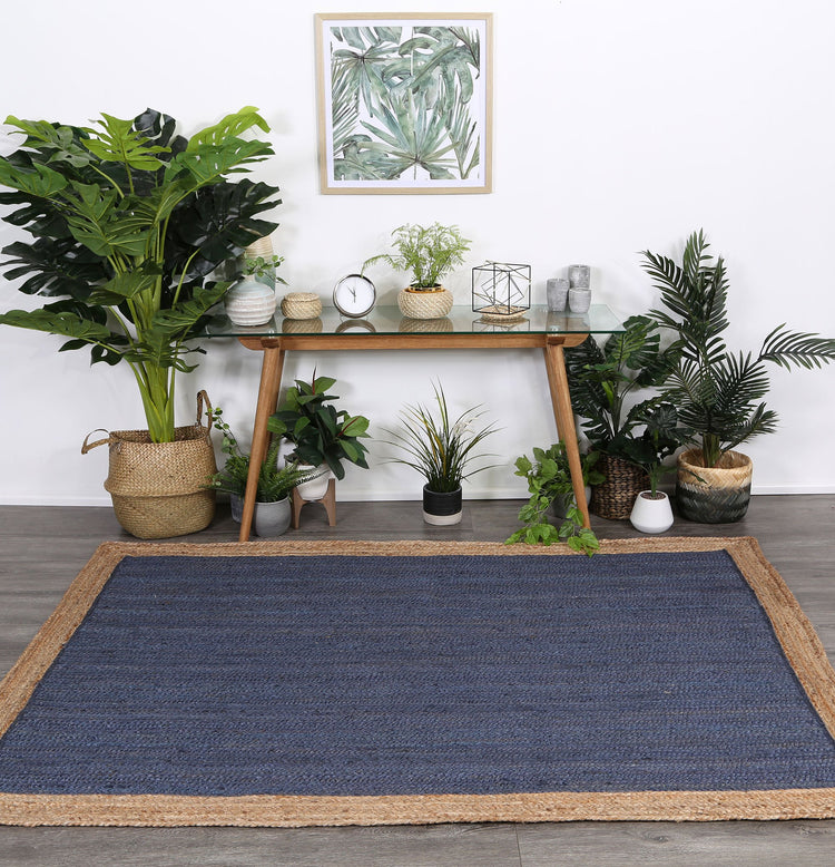 Hampton Navy Blue Centre Jute Rug