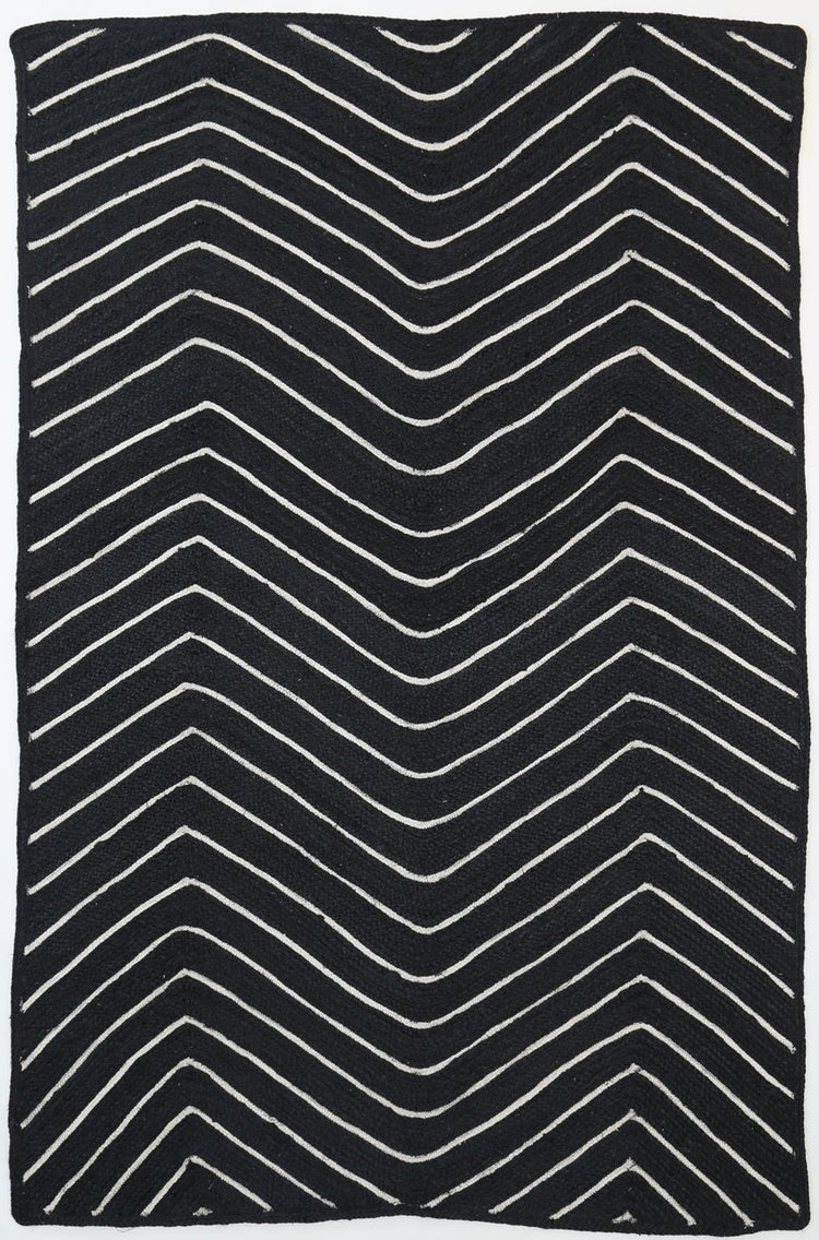 Artisan Black Natural Chevron Rug