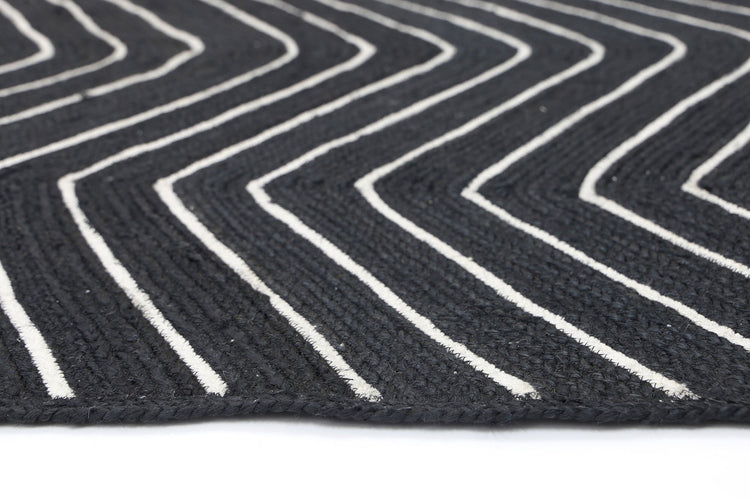 Artisan Black Natural Chevron Rug