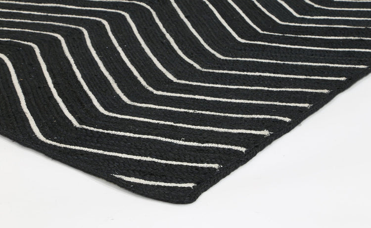 Artisan Black Natural Chevron Rug