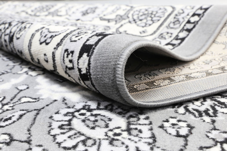 Allure Traditional Border Grey Rug