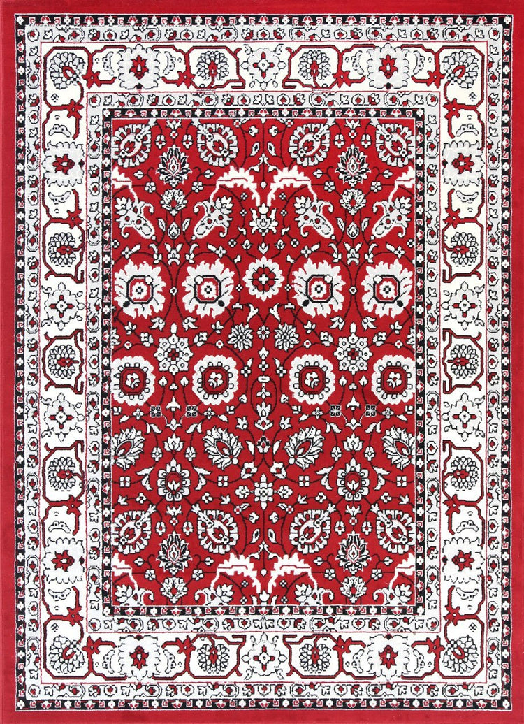 Allure Traditional Border Design Red Rug