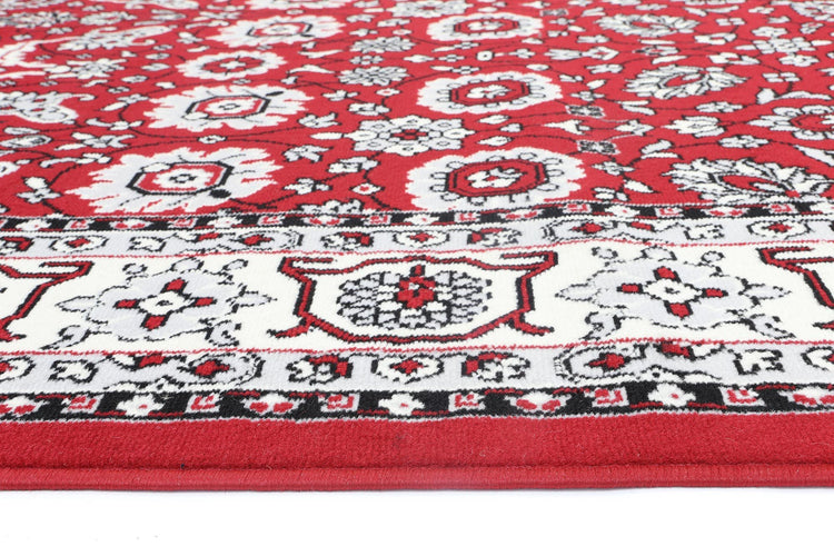 Allure Traditional Border Design Red Rug