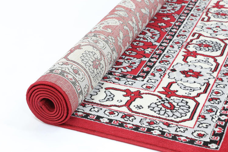 Allure Traditional Border Design Red Rug