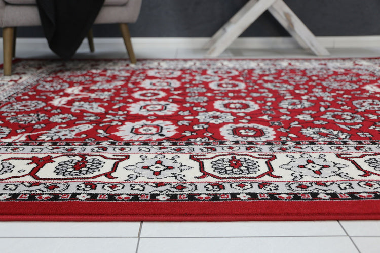 Allure Traditional Border Design Red Rug
