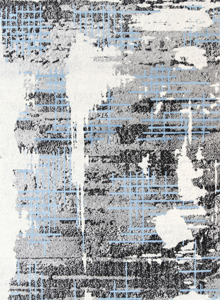 Allure Modern Urban Distressed Grey Blue Rug