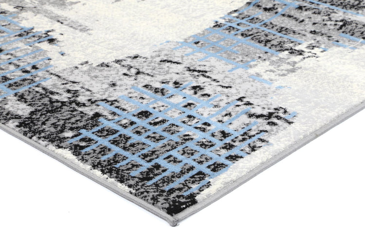 Allure Modern Urban Distressed Grey Blue Rug