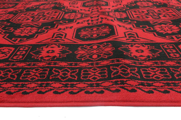 Allure Afghan Khal Rug Red