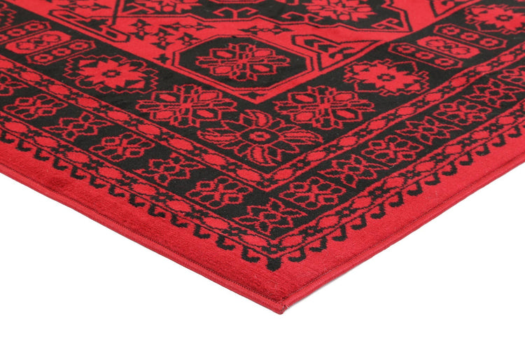 Allure Afghan Khal Rug Red