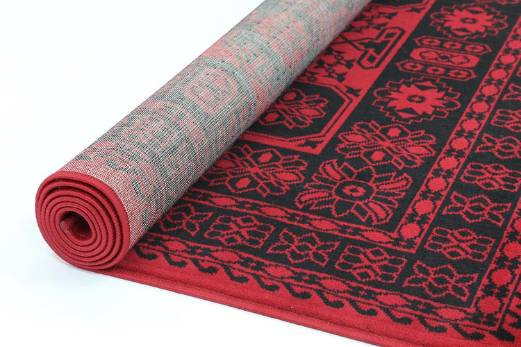 Allure Afghan Khal Rug Red
