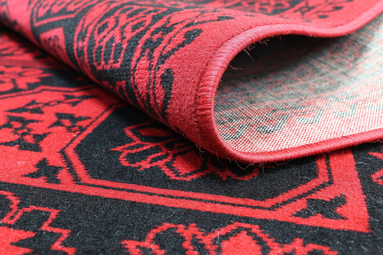 Allure Afghan Khal Rug Red