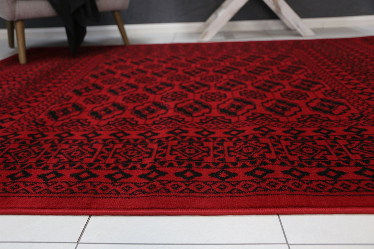 Allure Afghan Camel Red Rug