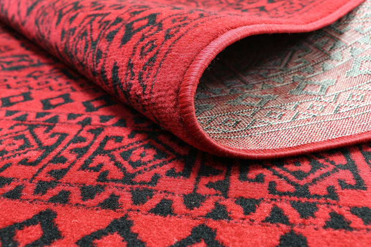 Allure Afghan Camel Red Rug